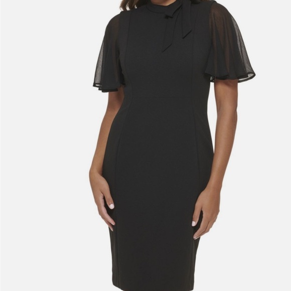 Elegant Black Women Dress with Bow Detail size 12 - Picture 1 of 9